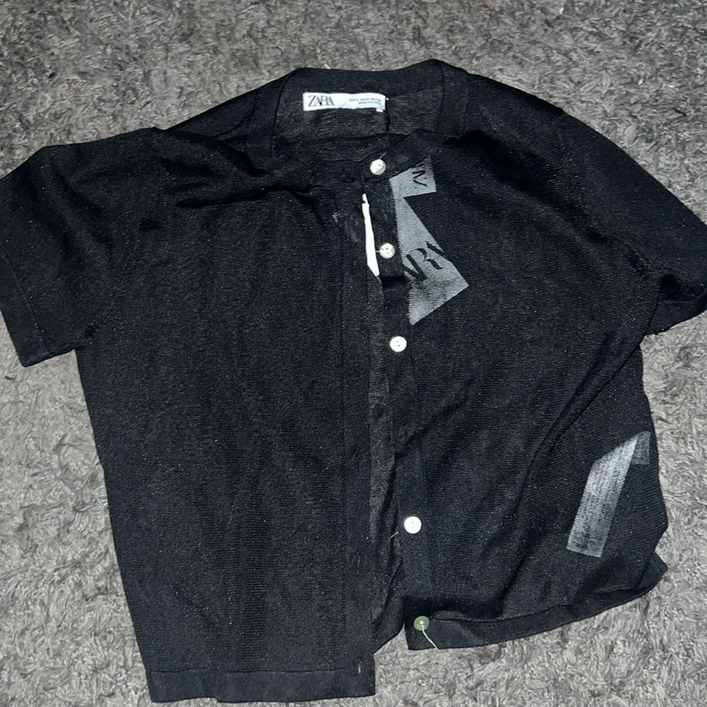 Zara- Sheer buttoned top